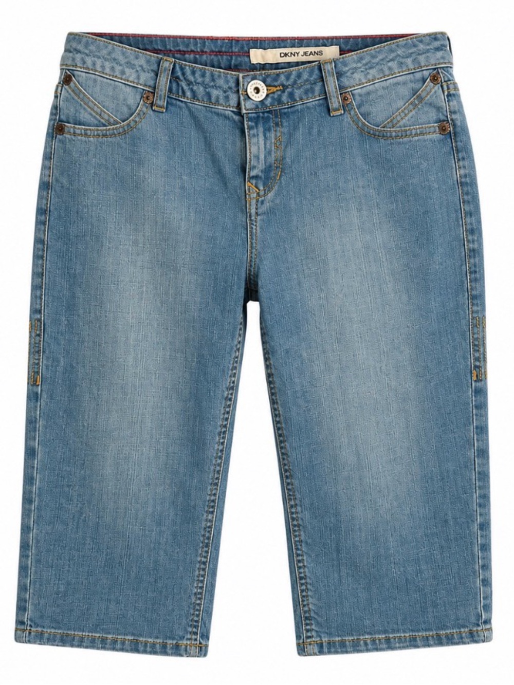 DKNY Women Cropped Jeans Blue Denim Stretch Comfortable Fit Size 29 NWT